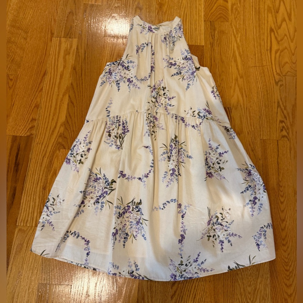 Zara High-neck sleeveless floral dress